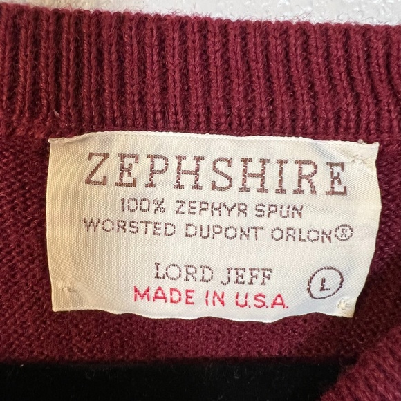 Zephshire Carver Yachts Embroidery Vintage USA Made Burgundy Sweater Men's L - Picture 2 of 4